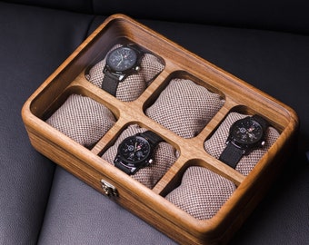 Custom Watch Box for Men, Watch Organizer, Watch Storage, Personalized Watch Box, Watch Case, Watch Box, Gift for Dad, Valentine&#39;s Day Gift