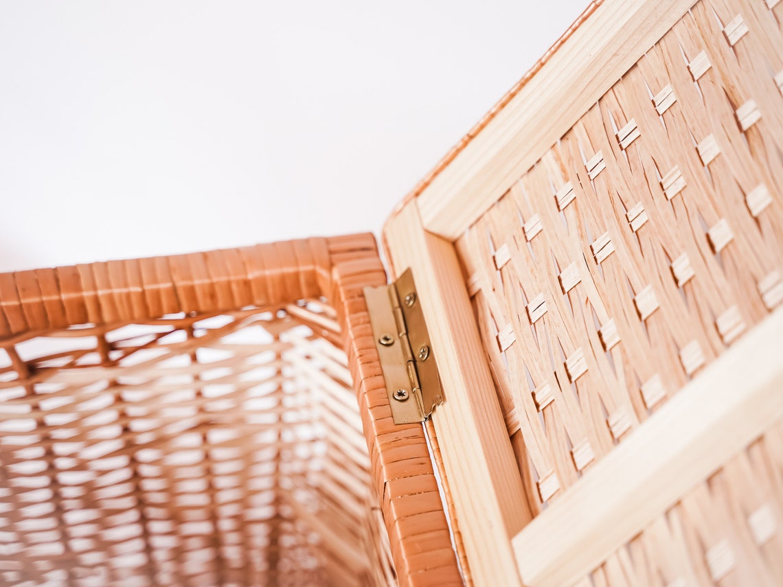 Boho Wäschekorb Gewebter Wäschekorb Korbkorb mit Deckel | Etsy