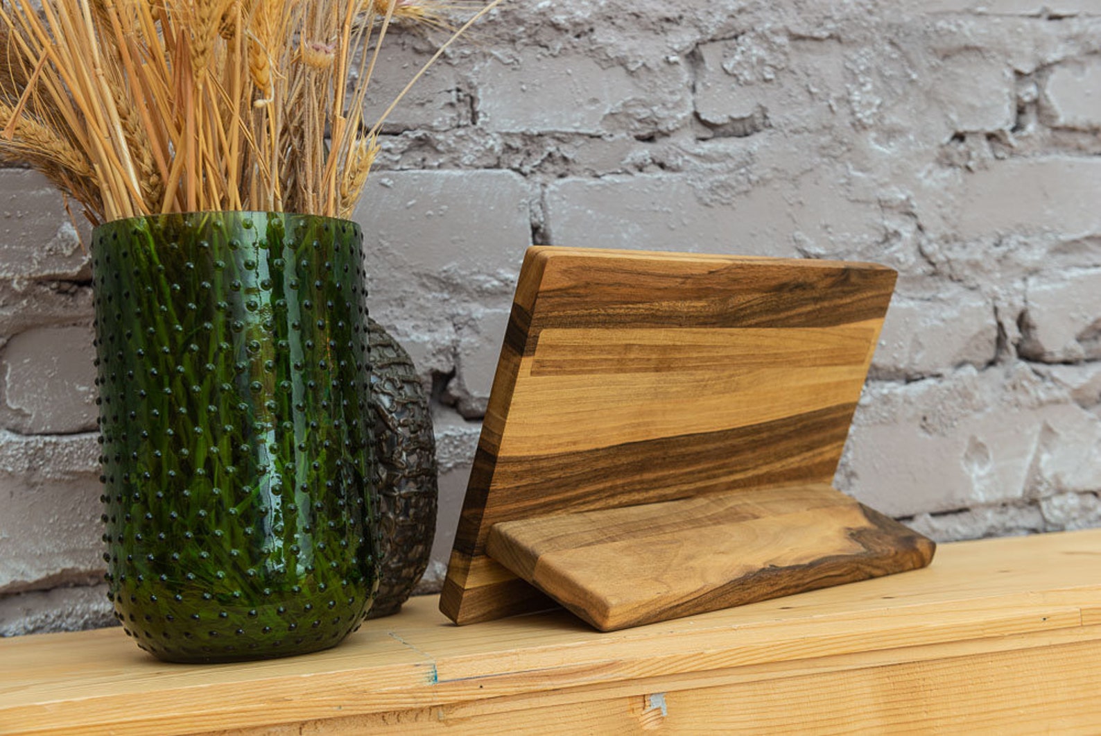 Knife Standwalnut Wood Knife Standwooden Etsy