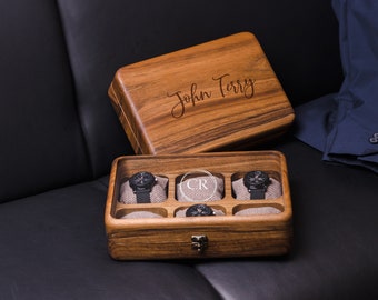 Personalized Watch Box Display Case, Engraved Watch Storage Display Case, Walnut Watch Box, Watch Storage, Luxurious Watch Box, Watch Case