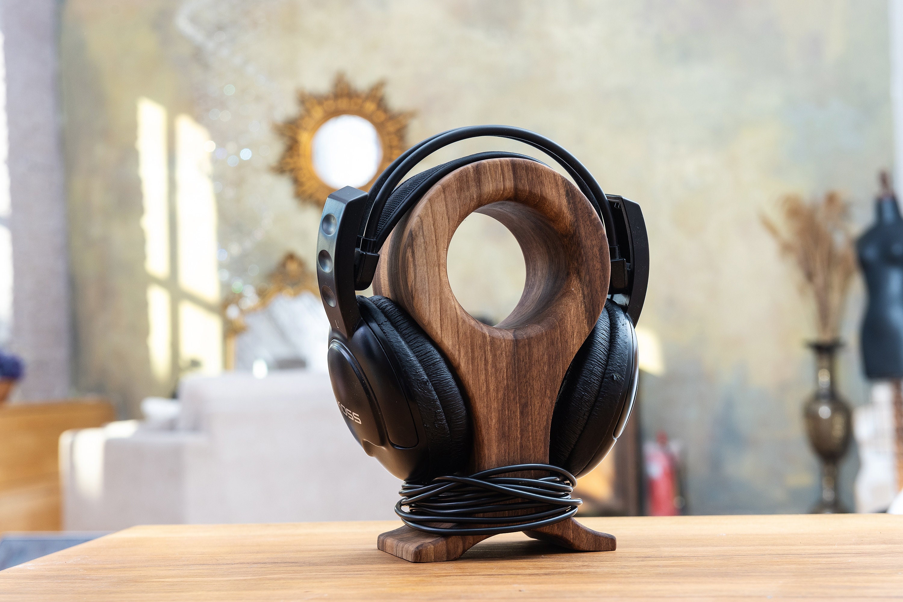 Headphones Organizer, Headphone Stand Wood, Headphone Holder, Headphones Hanger, Gamer Gift, Headphone Gamer Personalized, Tech Accessories