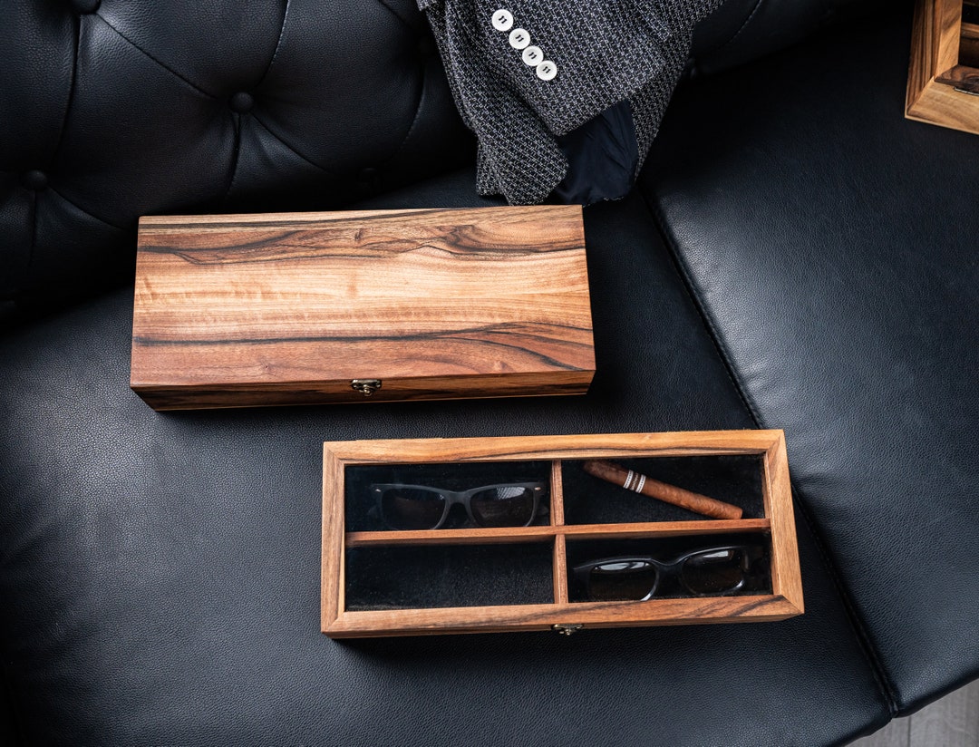 Personalized Wooden Glasses Case, Engraved Glasses Box, Wooden