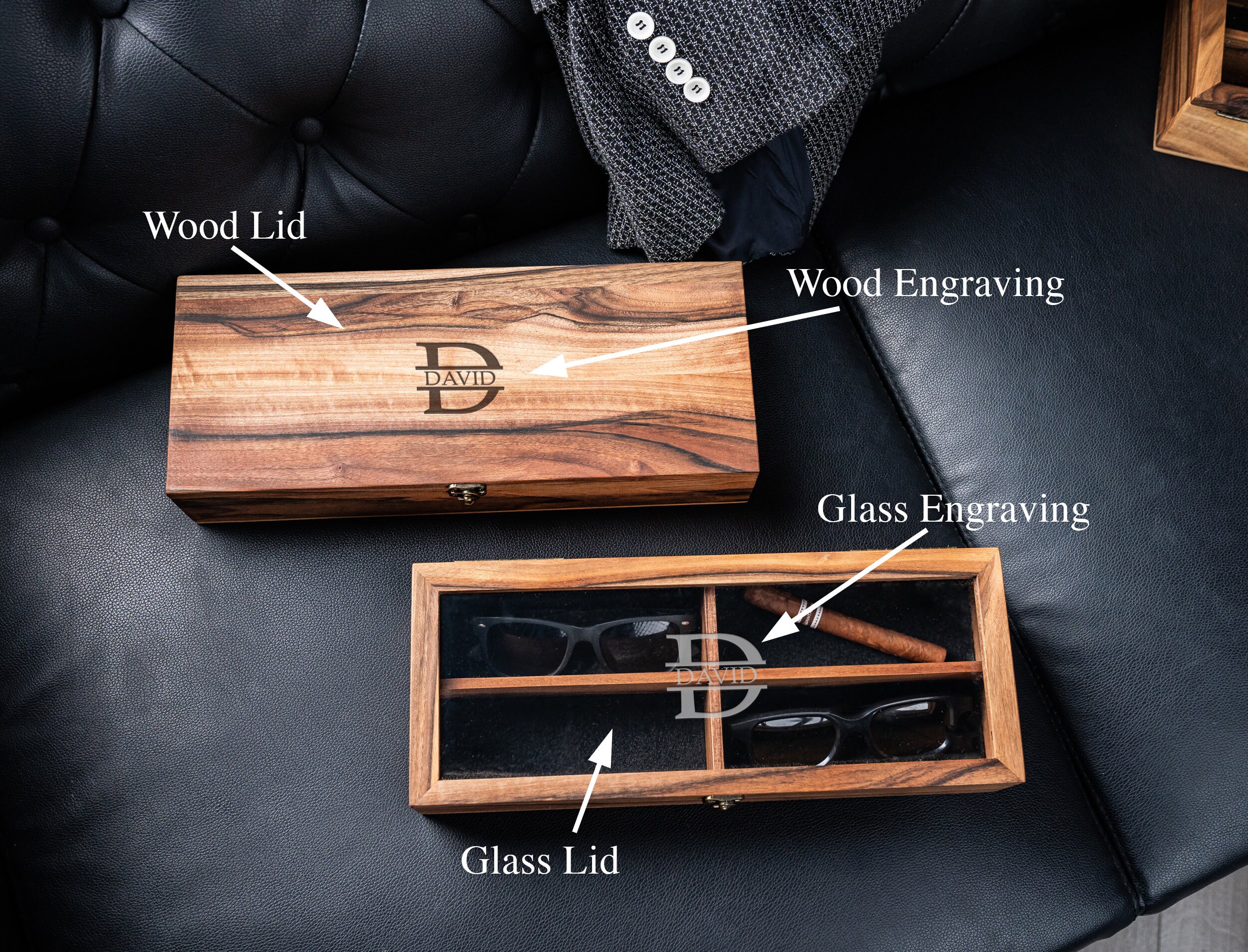 Personalized Wooden Glasses Case Engraved Glasses Box Wooden Etsy