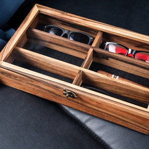 Houten doos voor zonnebrillen, zonnebrillendoos, zonnebrillendoos op maat, doos voor zonnebrillen, houten brillendoos, houten brillendoos, brillenkoker