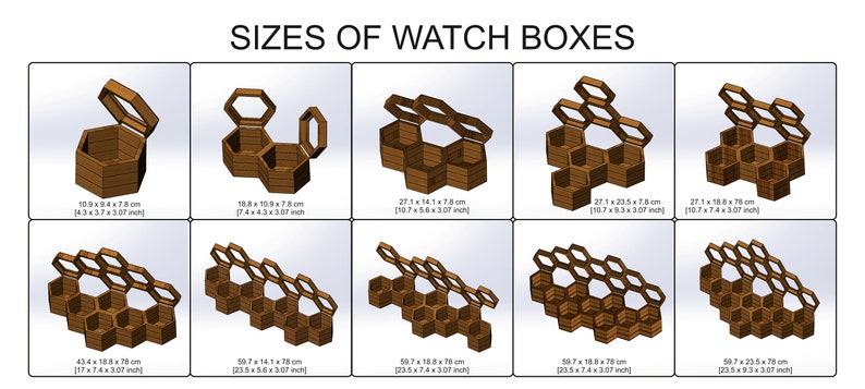 Honeycomb wooden watch case, Watch display case, Watch box for men, Watch storage box, Watch box organizer, Watch display, Watch case image 5