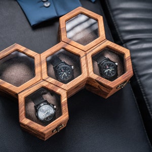 Watch box for men, Wood watch display case, Custom wooden mens watch box, Wood engraved watch holder for men, Watch box, Wood jewelry box