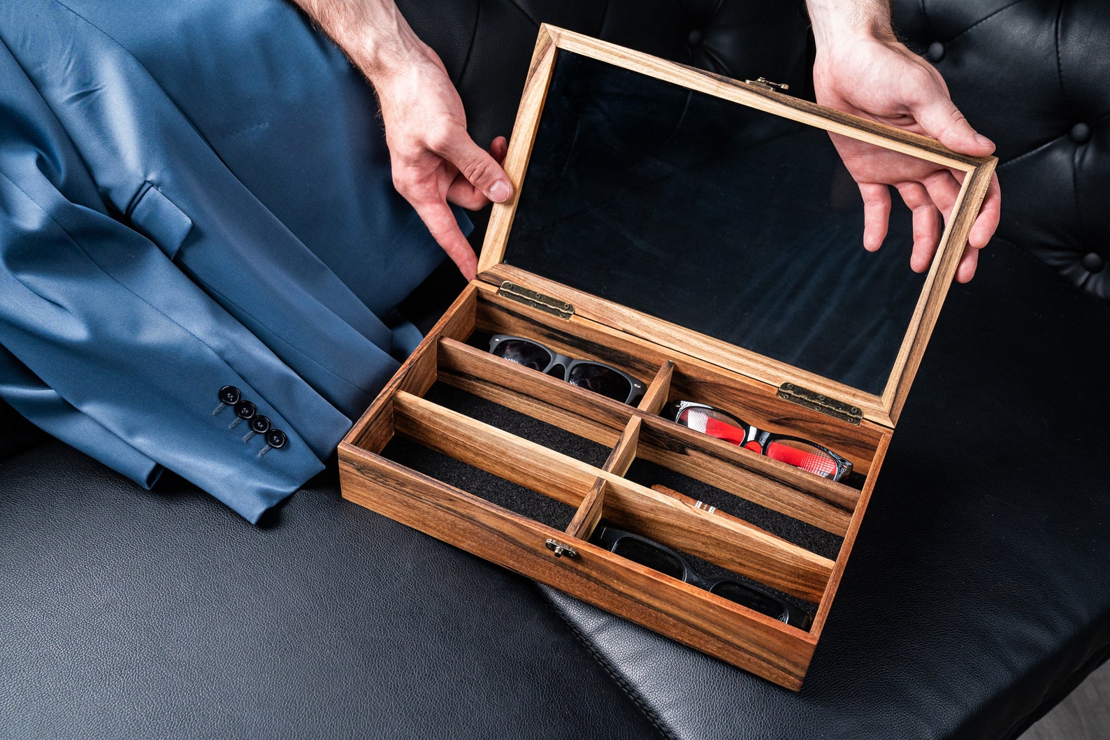 Personalized Wooden Glasses Case Engraved Glasses Box Wooden Etsy