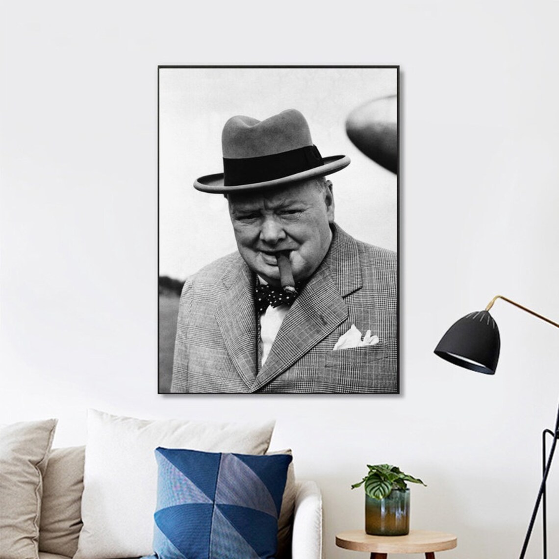 Winston churchill black and white poster Wall decoration Home | Etsy