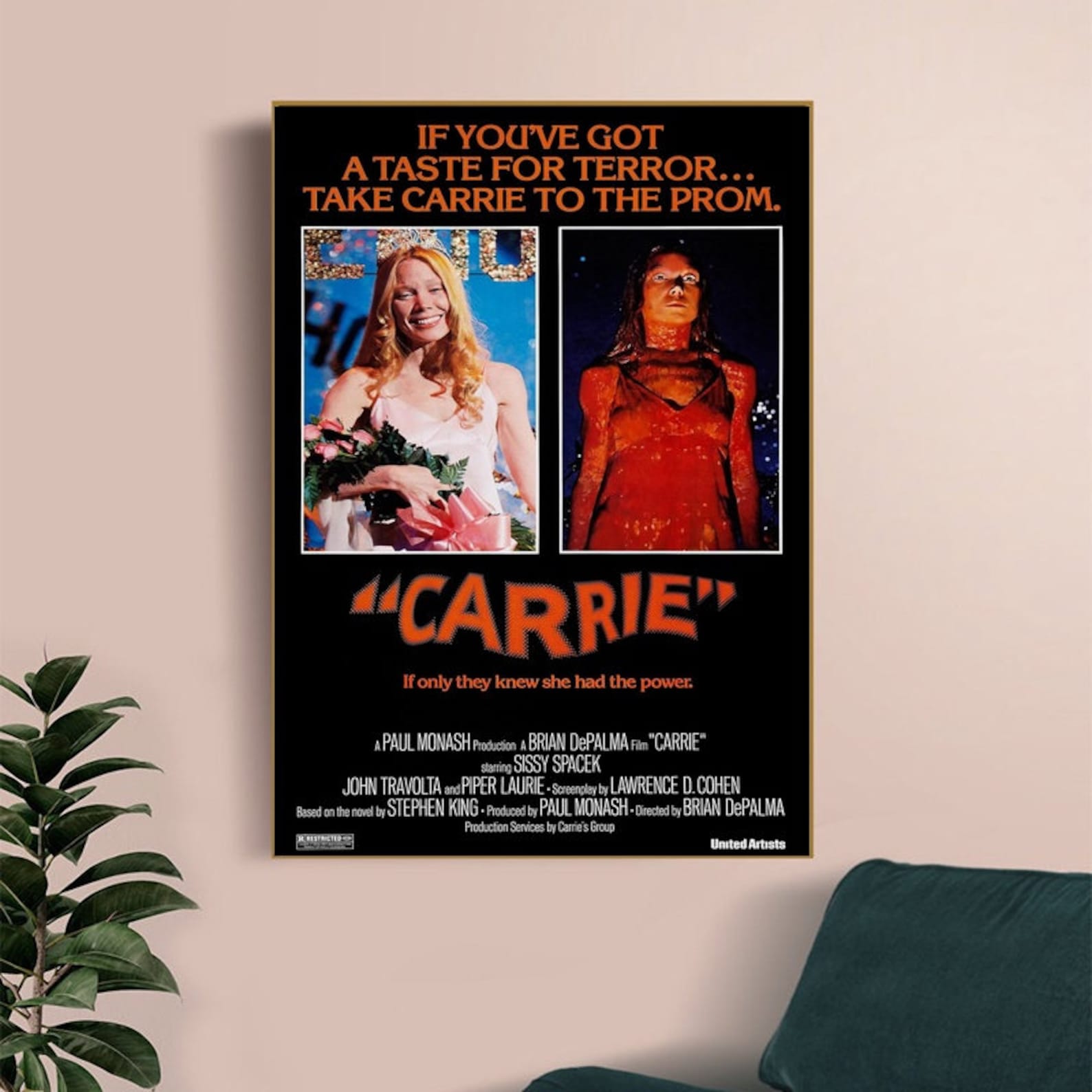 Carrie Movie Poster 1976 Vintage canvas poster wall painting Etsy