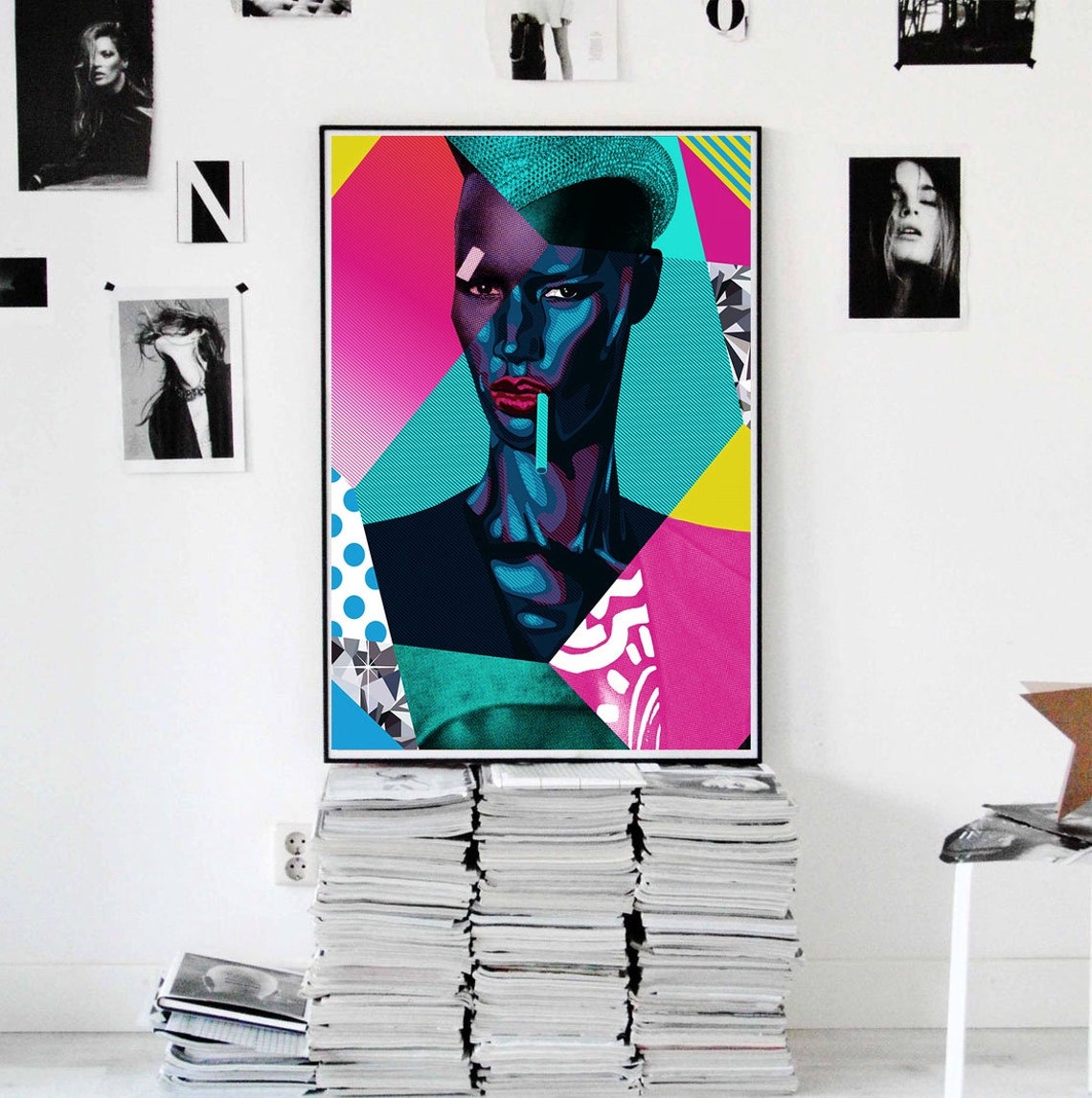 Pop art grace jones art poster Wall decoration Home Etsy