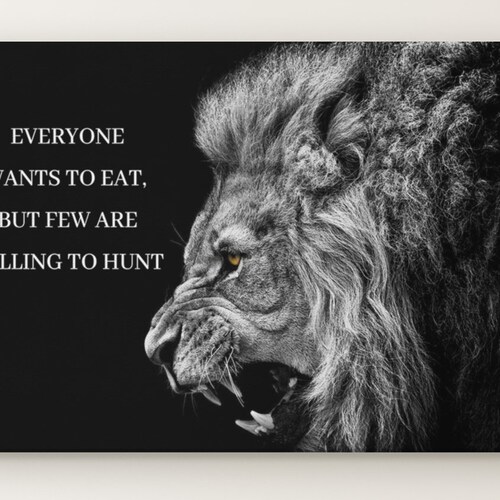 Lion Canvas Art Motivational Wall Decor Inspirational Canvas Etsy