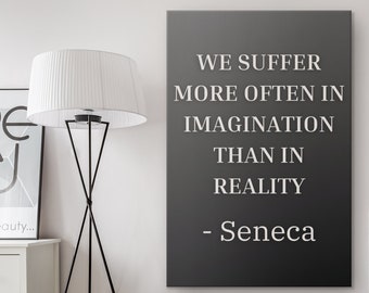 Suffer In Imagination | Seneca | Canvas Wall Art | Stoic Philosophy | Amor Fati | Stoicism | Motivational Inspirational Iconic Hype Hustle