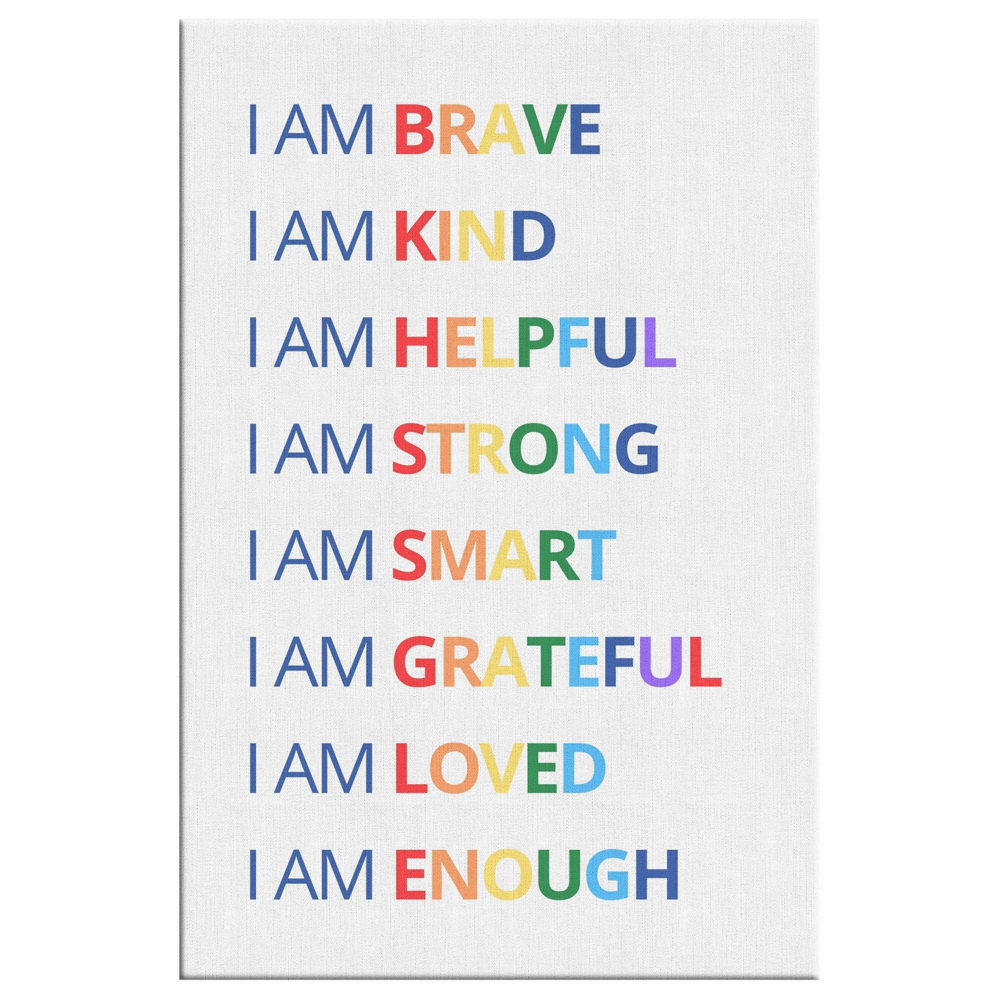Rainbow Affirmations Canvas Wrap - Positive Wall Art - Etsy
