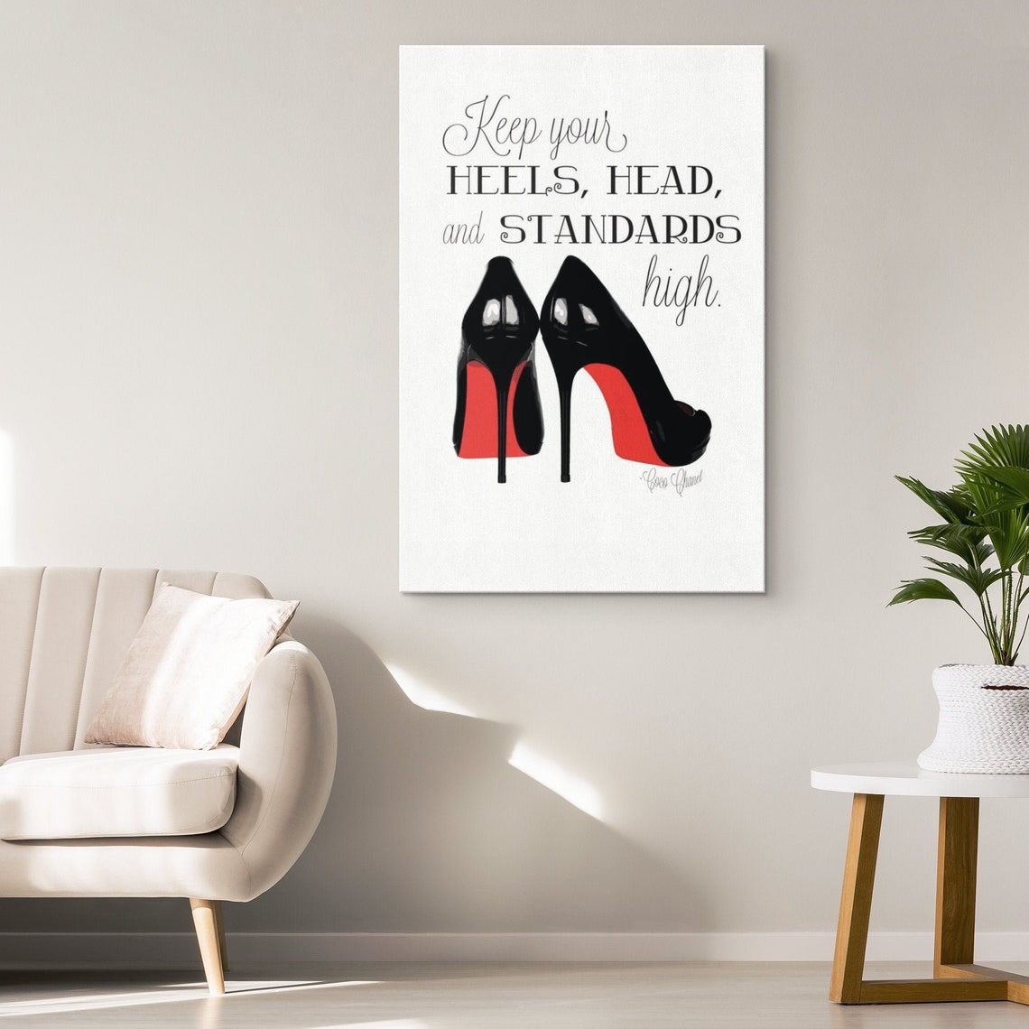 Coco Chanel Canvas / Fashion Quote Wall Art Hanging / Shoes | Etsy