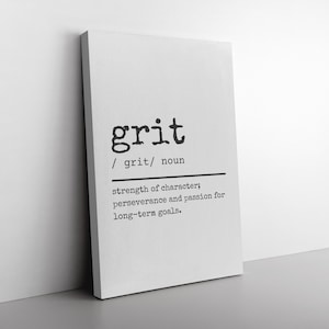 Grit Definition, Printable Wall Art, Grit Print, Grit Poster, Grit Wall Art, Motivational Quotes, Home Office Decor, Inspirational Quotes