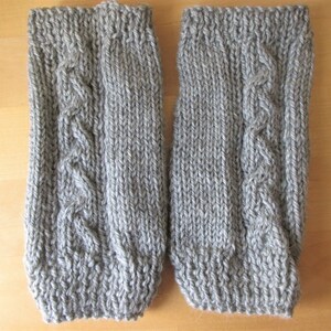 Hand Knitted Fingerless Gloves, Wrist Warmers, Woollen Mittens