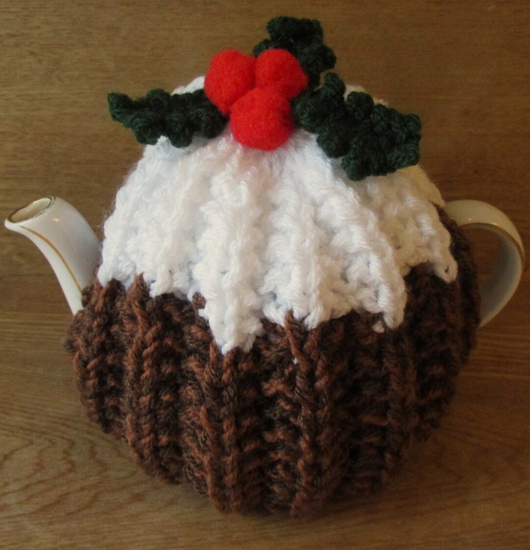 Mini Christmas Pudding Tea Cosy Hand Knitted One Mug Teapot Etsy