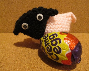 Hand Knitted Sheep Creme Egg Cover, Easter Egg Cosy