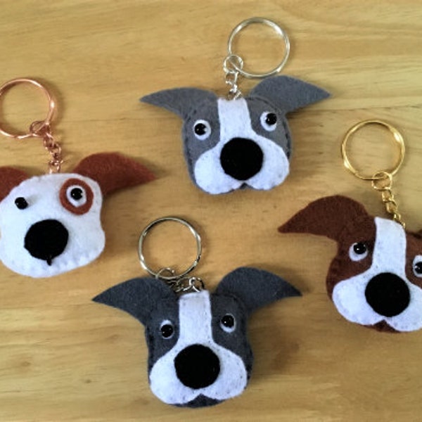 Felt Dog Keyring, Hand Made Dog Keychain, Felt Bag Charm