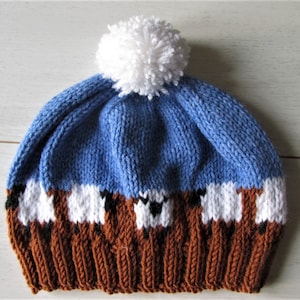 Hand Knitted Child&#39;s Sheep Hat: Fair Isle Winter Beanie