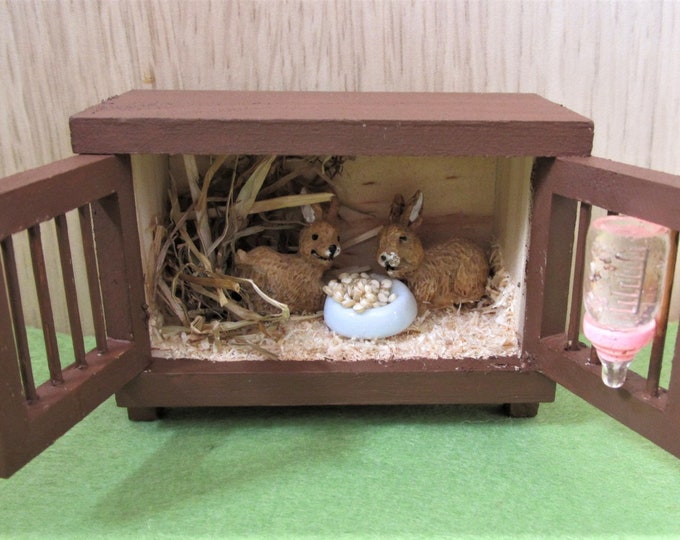 Dolls House Rabbit Hutch 112 Scale Pets Miniature Furniture Etsy