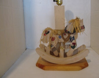 Homemade Rocking horse Lamp.I found this at a yardsale & decided to make a lamp out of it.The shade don't go with it