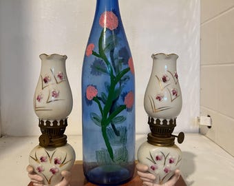 Recycled blue wine bottle