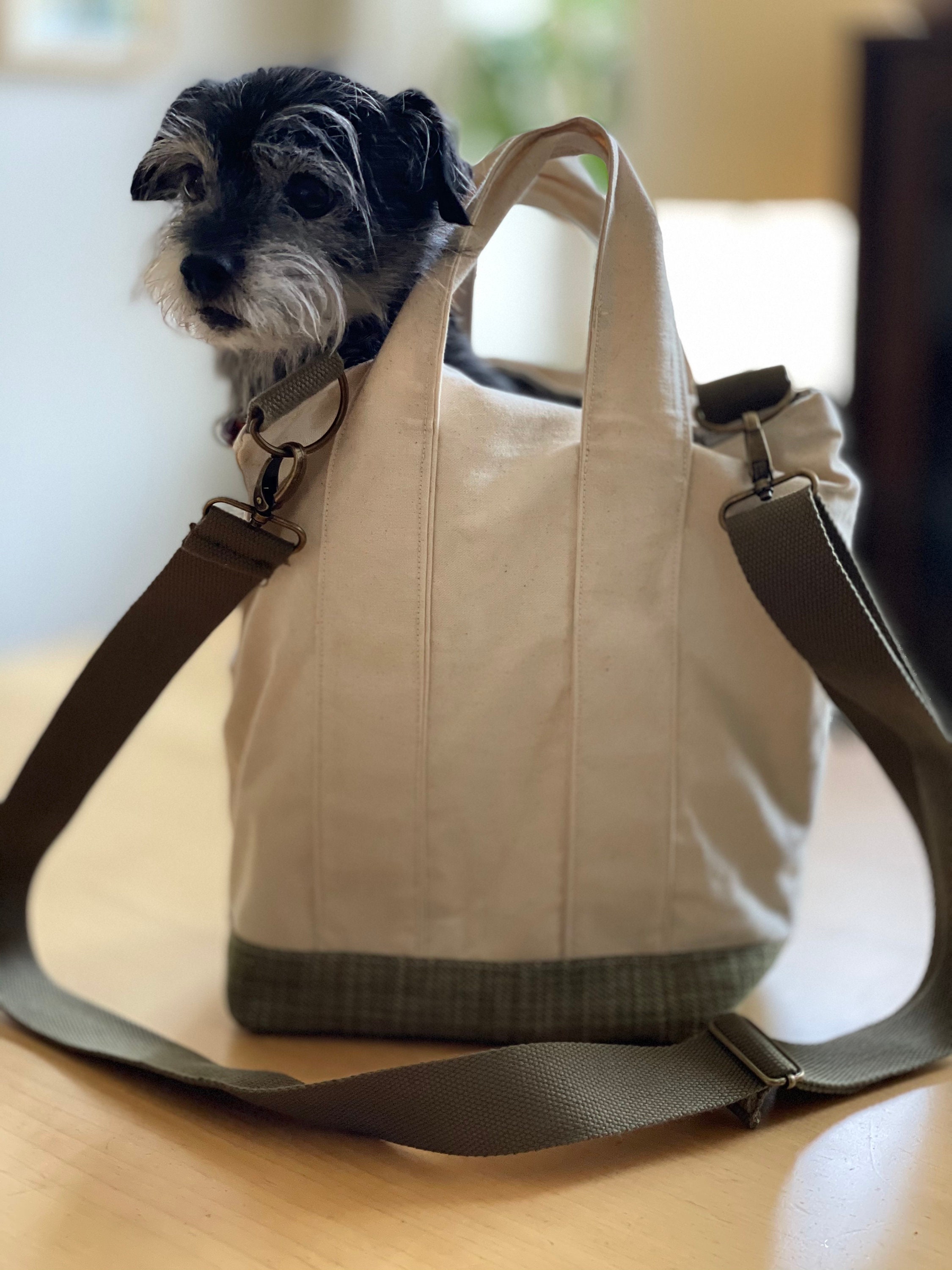 Adjustable Crossbody Canvas Dog Carrying Tote Bag Etsy
