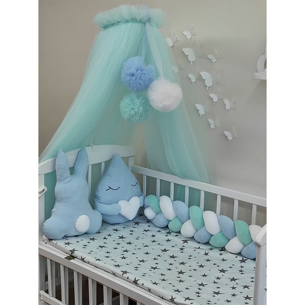 Dreamy Baby Baldachin, Baby Crib Canopy Tulle, Baby Crib Canopy, Nursery Canopy, Bed Baldachin, Hanging Ceiling Canopy, Baby Room Decor