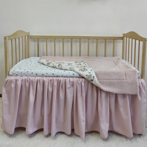 Cotton Baby Crib Skirt: Ruffle Bedding, Nursery Decor