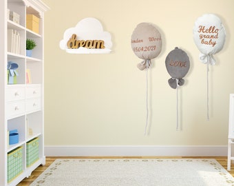 Soft Balloons Nursery Wall Decor, Baby Shower Party Decoration, Toddler Name Balloon, Toddler Name Balloon, Nursery Wall Decor, Baby Gift