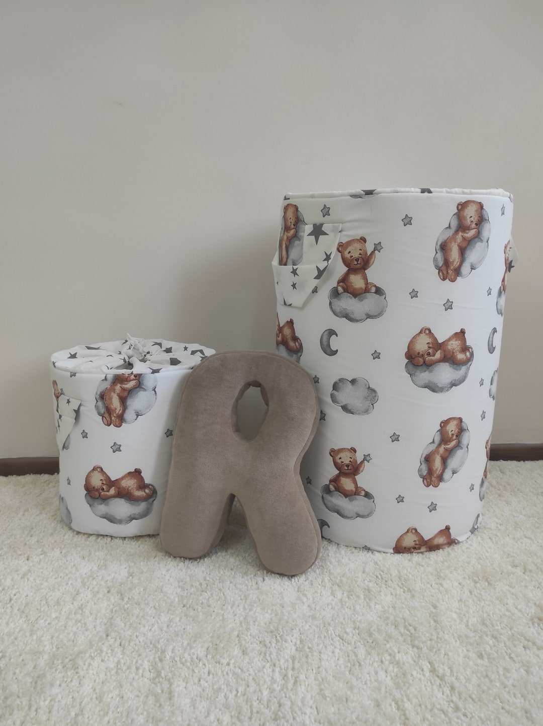 Photo inspiration: Customizable Nursery Storage Reference: Customizable Nursery Storage Basket Cotton Fabric Baby Toy Organizer