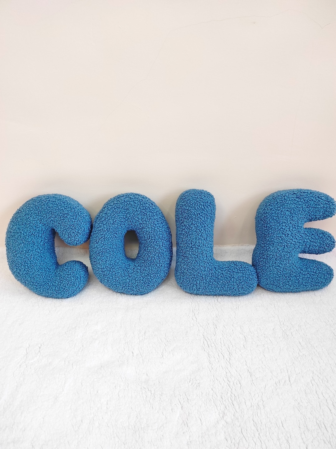 Personalized Baby Letter Pillow Bouclé Fabric Letters Etsy