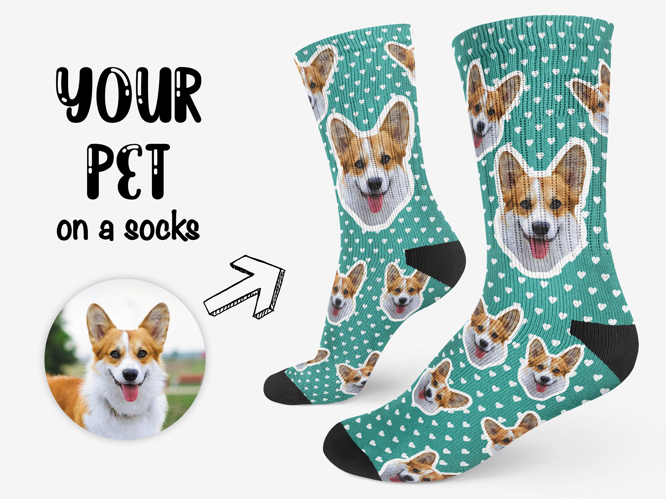 custom dog socks etsy