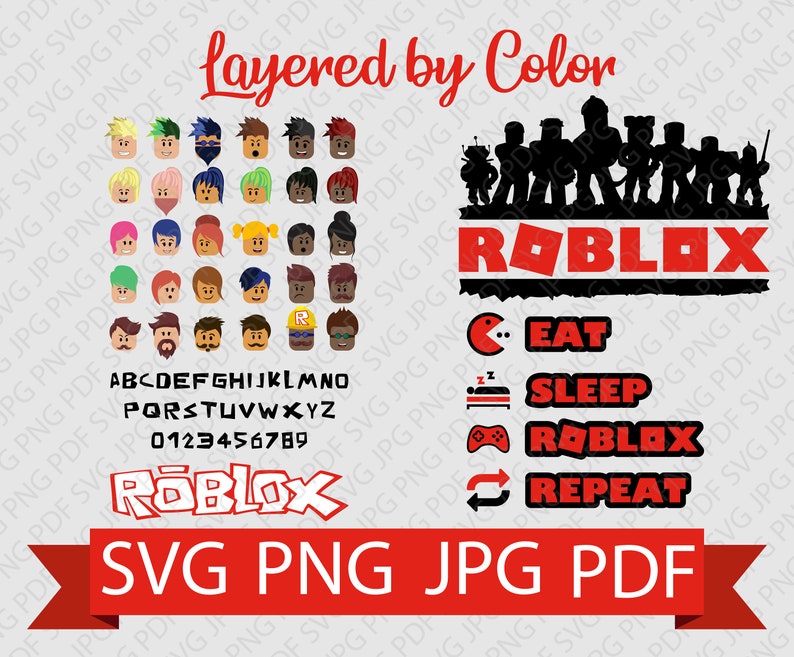 Download Roblox SVG Bundle Faces Eat Sleep Roblox Repeat Squad | Etsy