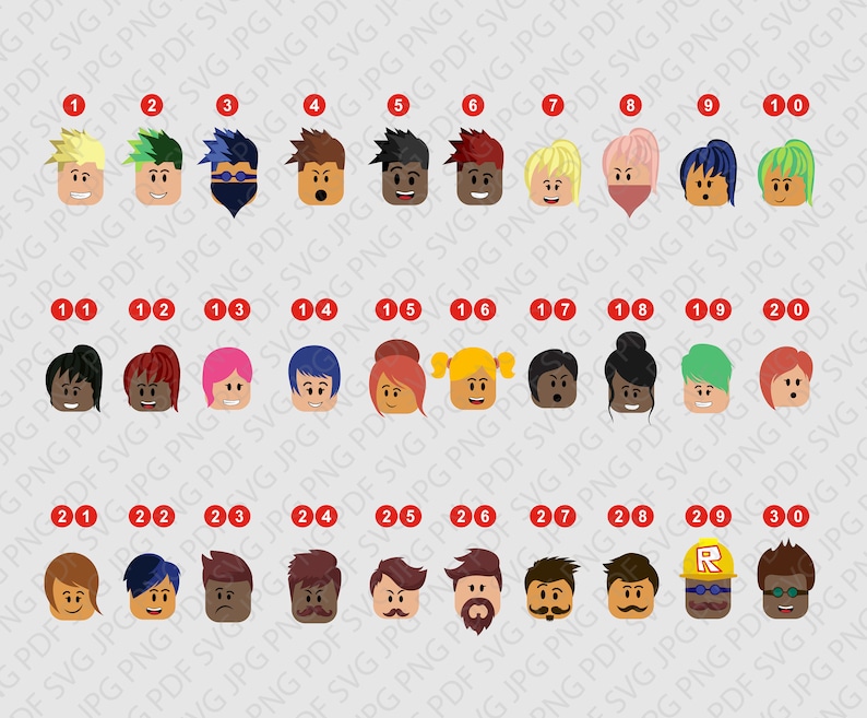 Download Roblox SVG Bundle Faces Characters Squad Team Logos | Etsy