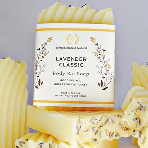 Lavender Soap Body Bar - Classic & Exfoliating with Lavender Flowers