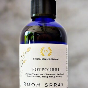 Room spray Potpourri with essential oils of orange, tangerine, cinnamon, patchouli, freankincense, ylang ylang, nutmeg