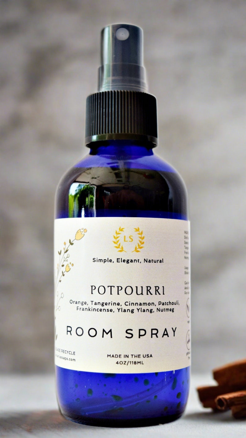 Room spray Potpourri with essential oils of orange, tangerine, cinnamon, patchouli, freankincense, ylang ylang, nutmeg