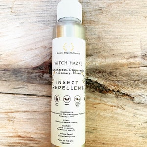 Natural Bug Spray - Outdoor Spray | DEET free Insect Repellent | Witch Hazel & Essential Oils | Repels Mosquitoes, Ticks, Gnats