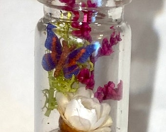 Teeny flower terrarium necklaces