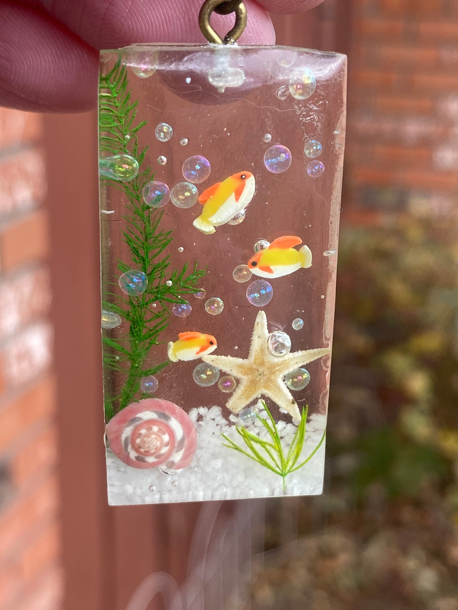 Resin Aquarium Necklace or Keychain Etsy