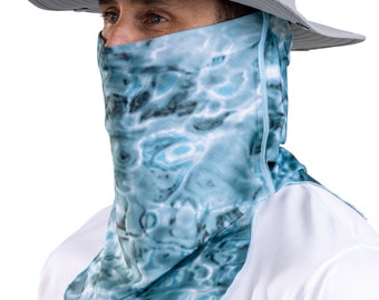 Men's UPF 50+ Sun Protection Face Mask: Adjustable Vented Microfiber