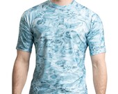 Mens Short Sleeve Loose Fit Swim Rash Guard UPF 50 Short Sleeve Rashguard Swim Shirts for Men