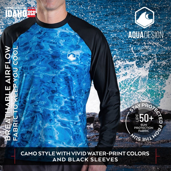 Mens Rash Guard Long Sleeve Thumb Hole UPF 50+ Rashguard Swim