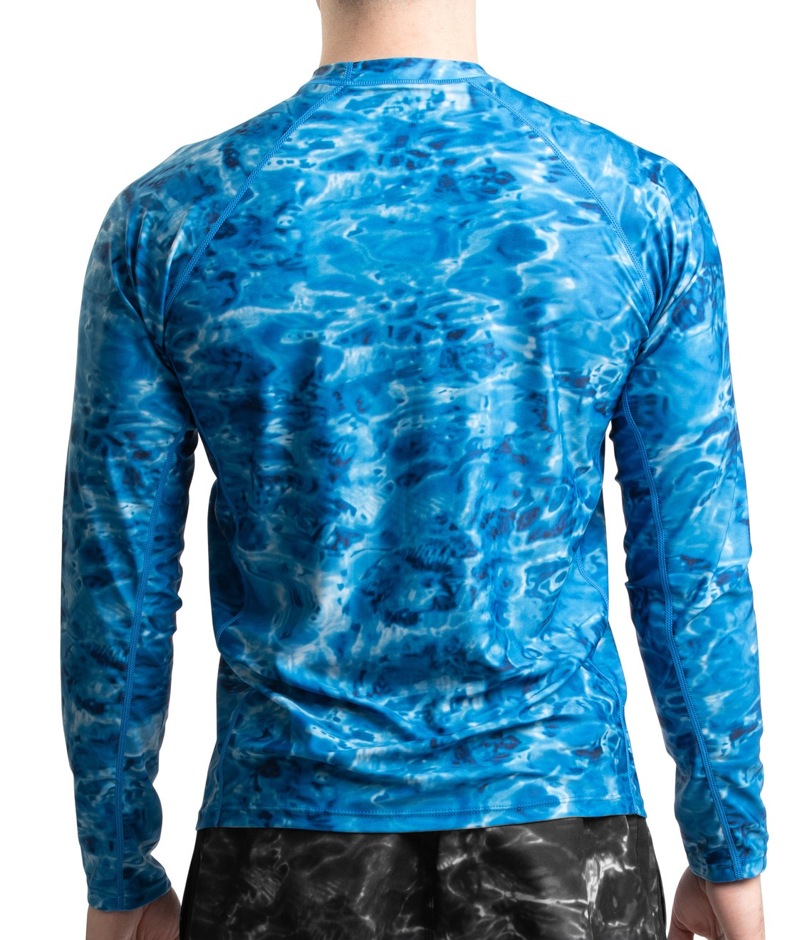 Mens Long Sleeve UV Rash Guard Camo Swim Shirt UPF 50 Long Sleeve