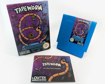 Tapeworm Disco Puzzle NES (CIB) Blue Cart