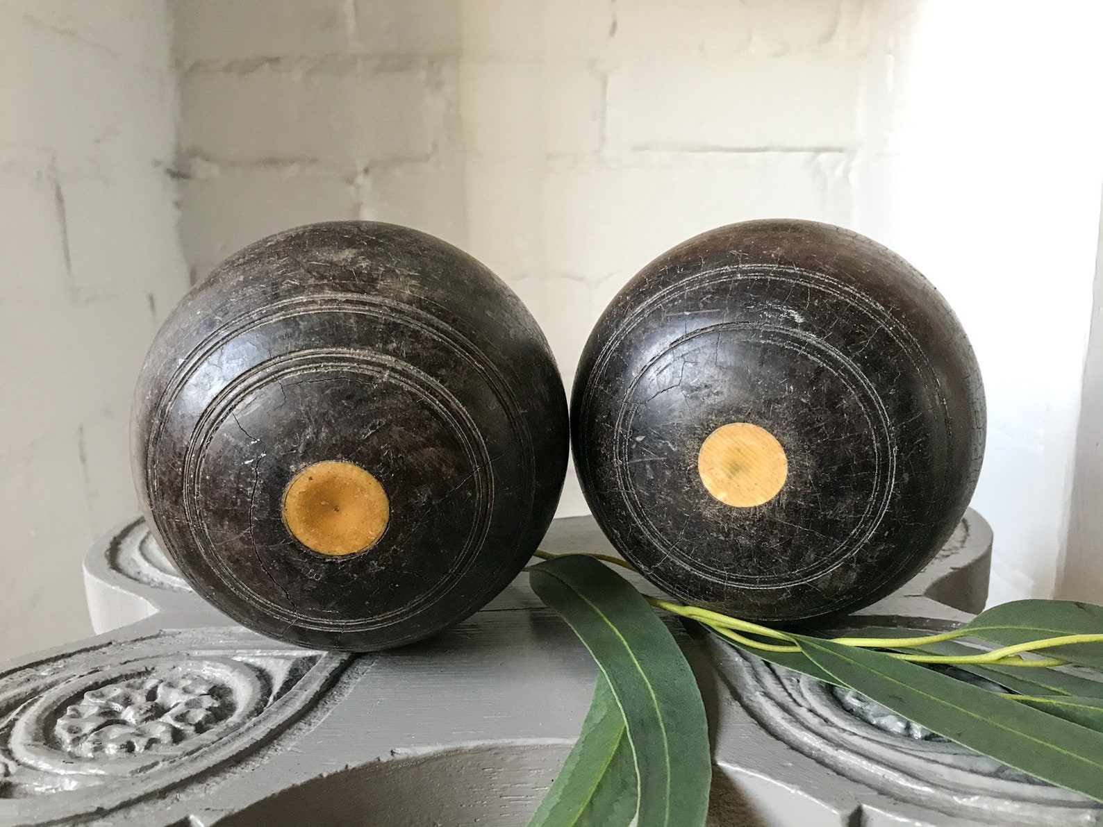 Vintage Lawn Bowling Ball Antique Old Wooden Bowls Etsy