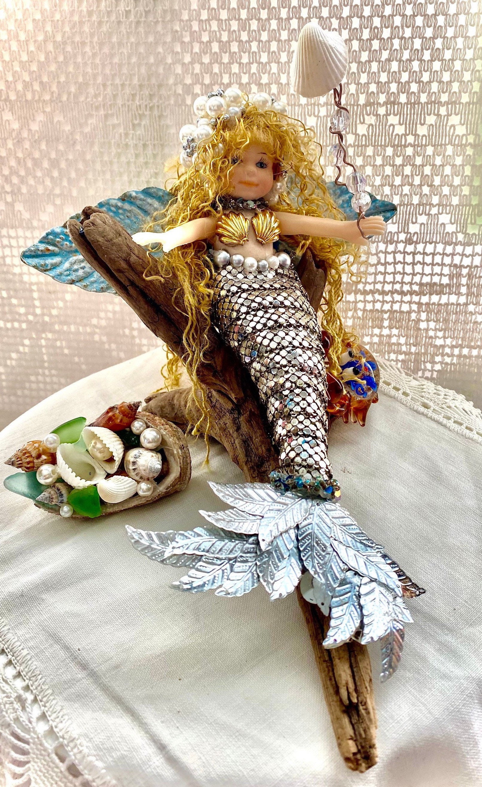 Agnola Mermaid Assemblage Angel of the Sea Angel Figure Assemblage ...