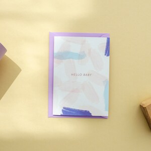 Klappkarte Hello Baby / Bio-Farben / Recyclingpapier / Abstrakte verspielte Formen